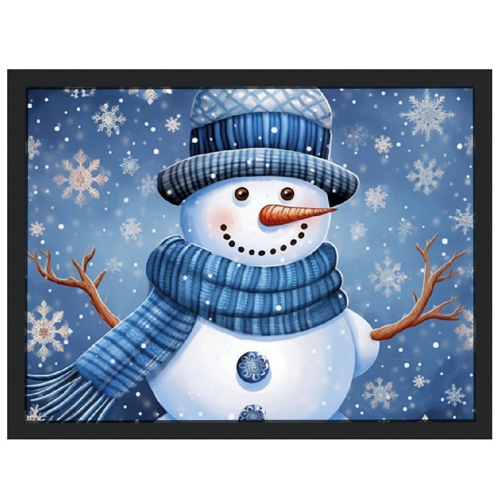 C04GENYS Navy Blue Snowman Wall Art For Living Room/Bedroom, Canvas