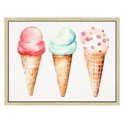 C04-GENYS  Oliver Gal 'Ice Cream You Scream' Pink Food and Cuisine Wall Art Print Premium Canvas