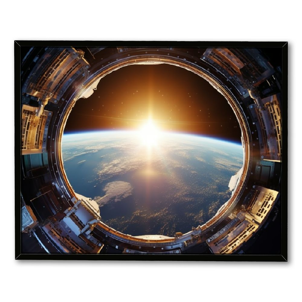 C04GENYS Outer Space Wall Art Space Station Picture Prints Spacecraft