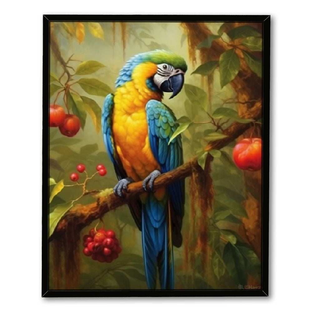 C04GENYS Parrot Wall Art Tropical Rain Forest Animal Picture Canvas