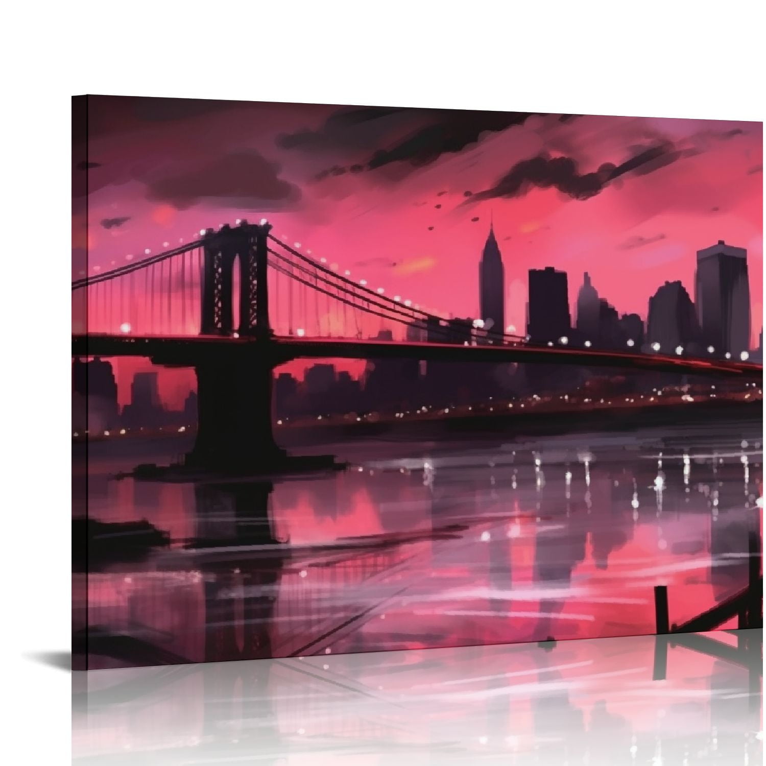 C04GENYS Pink Canvas Wall Art, Abstract Wall Art Canvas, Large Size