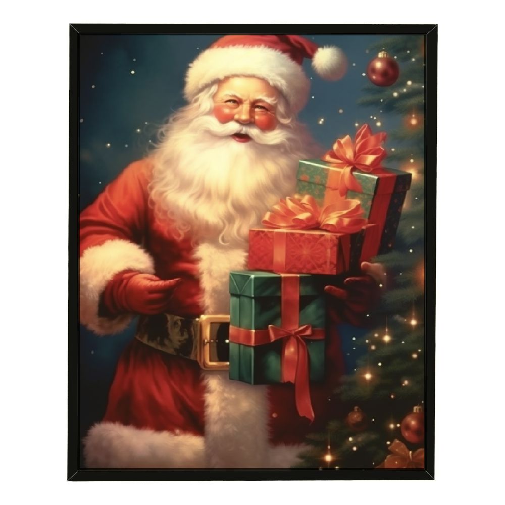 C04GENYS Santa Claus Wall Art Winter Canvas Pictures Vintage
