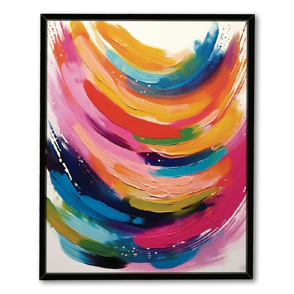 C04GENYS Sylvie Bright Abstract Framed Canvas Wall Art By Jessi Raulet