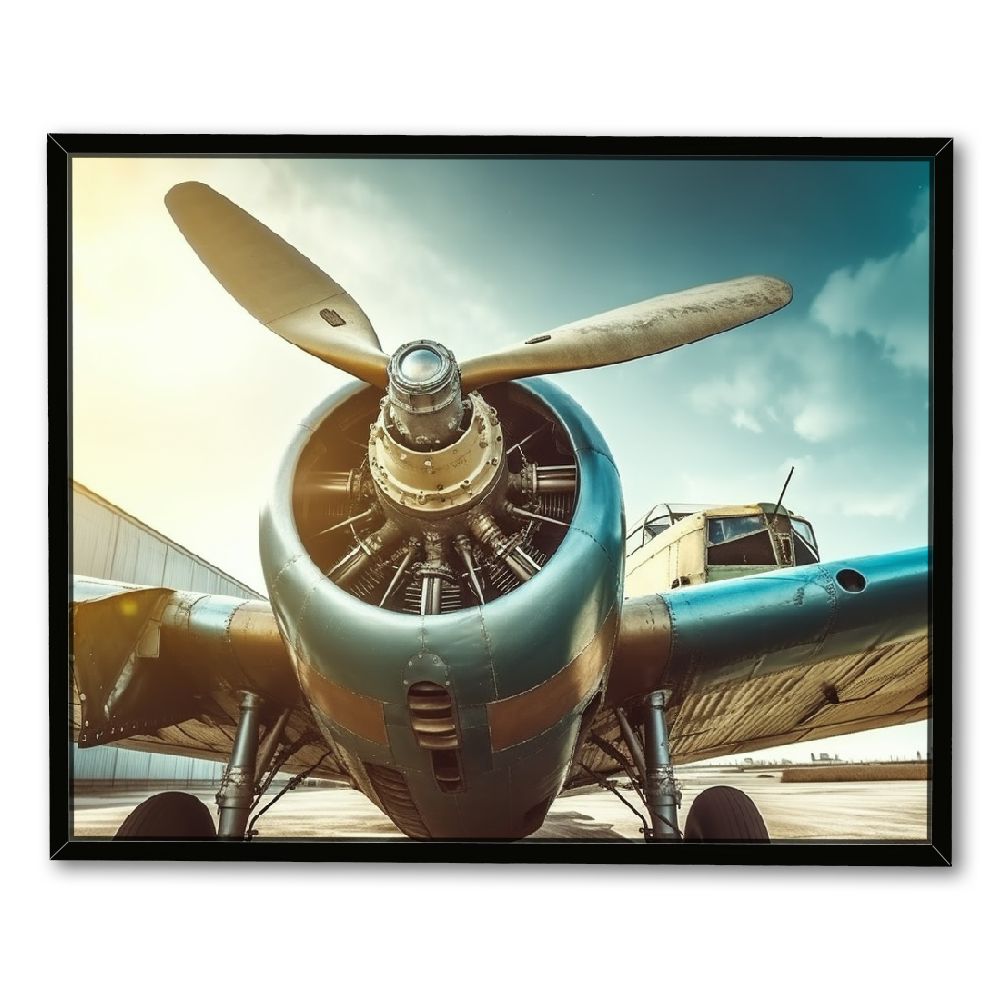 C04GENYS Vintage Airplane Canvas Wall Art for Living Room, Retro
