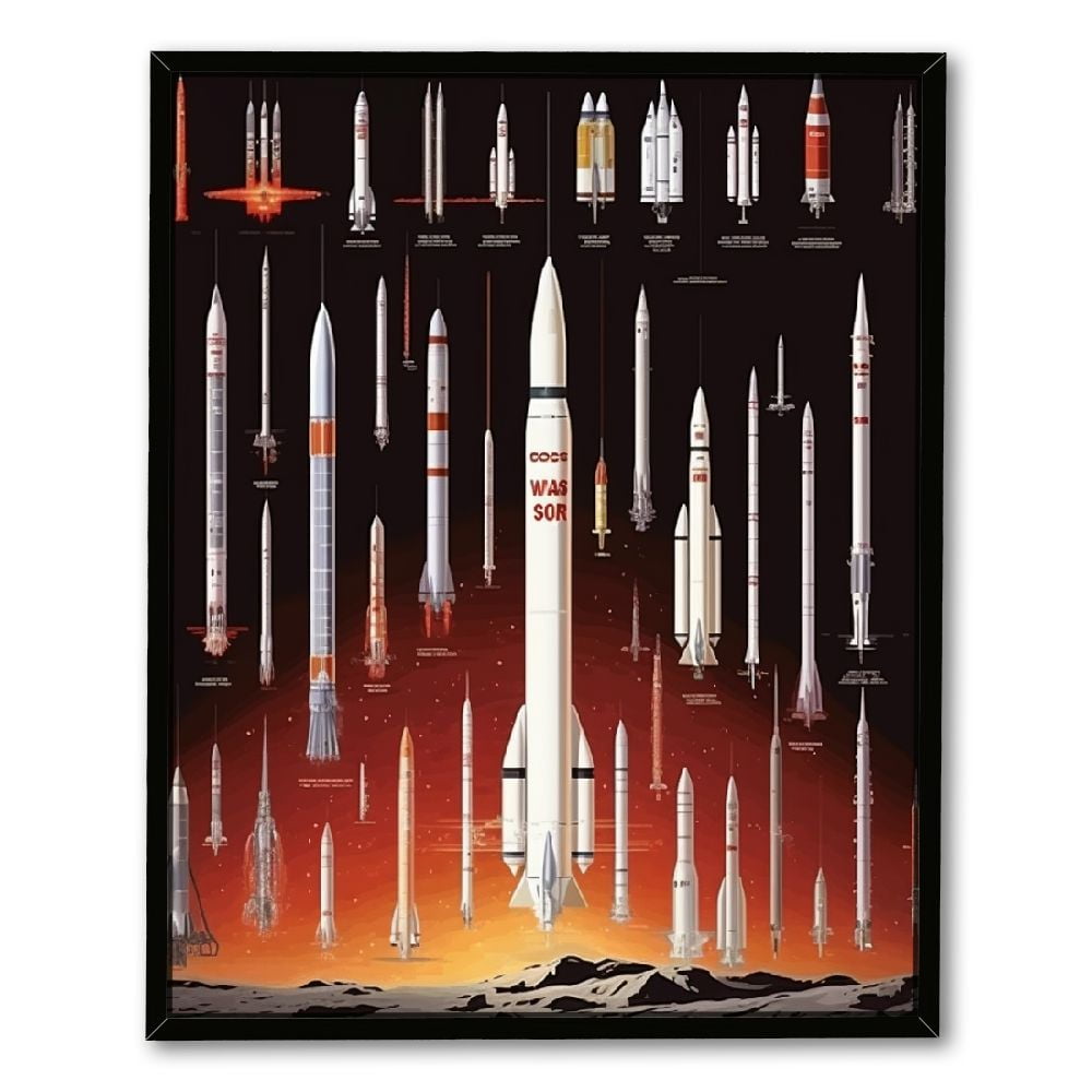 C04GENYS Vintage Rocket Poster World Rocket Wall Art Space Flight