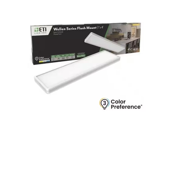 ETI 4ft. Wellen LED Linear Flush Mount, 4600 Lumen, 3CCT Color Preference, 120-Volt, C05010401A