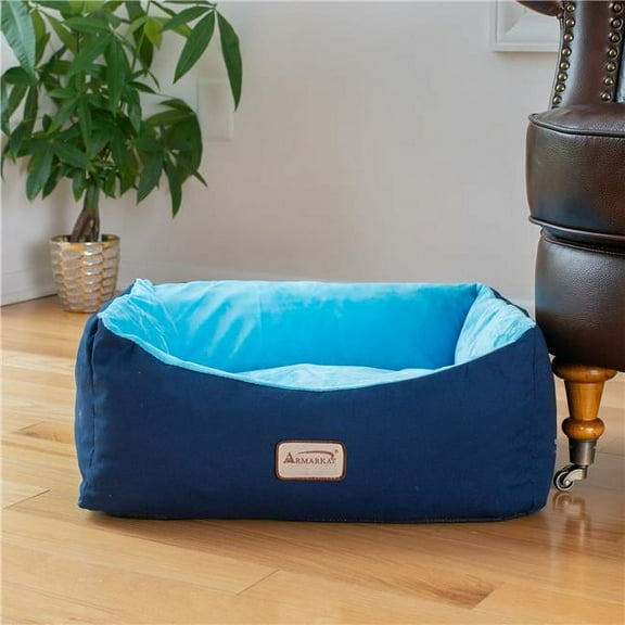C09HSL-TL Armarkat Pet Bed Cat Bed 18 x 14 x 8 - Navy Blue & Sky Blue