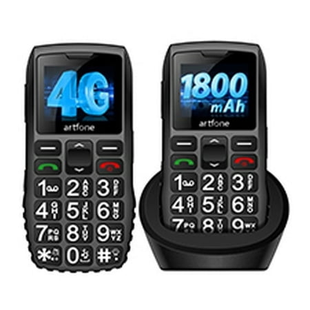 C1+ 4G Cell Phone for Seniors Unlocked, LTE phone for Elderly with SOS Button,Volte Big Button , Lound Volume, USB-C, Dock Charging, 1800mAh Big Battery, Red