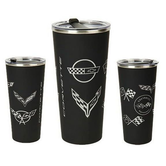C1-C8 Corvette Generations Stainless Steel Tumbler Mug Black