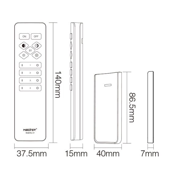 C1-W - 4-Zone Color Temperature Remote (CCT White Remote)