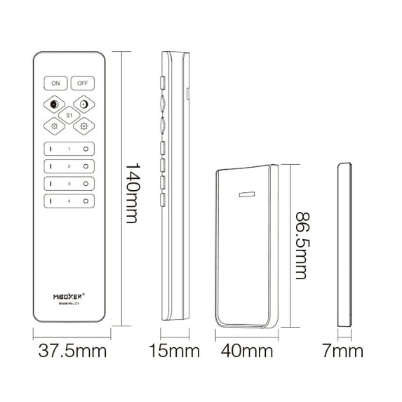 C1-W - 4-Zone Color Temperature Remote (CCT White Remote) - Walmart.com