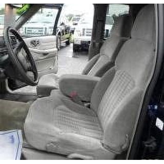 C1030 1998-2003 Chevy S10 Front High Back 60/40 Split Bench Seat with Molded Headrests and Opening Center Console. Lumbar on Drivers Side Seat in Black Endura