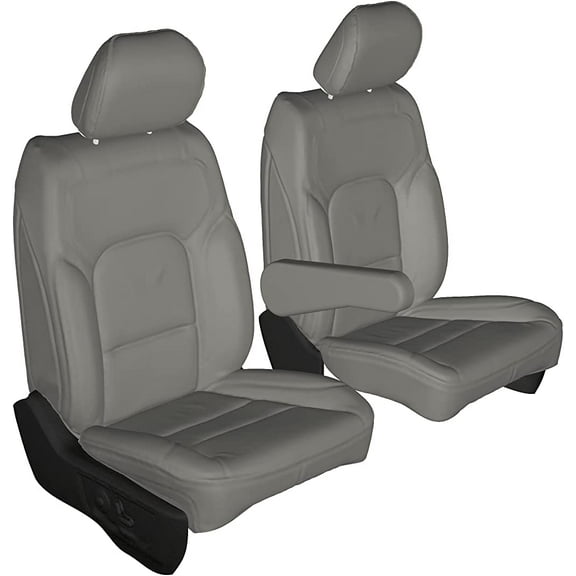 Durafit Covers Chevy Suburban Gray, Leatherette, Electric Controls, Front Chairs Seat Covers, 2 Pieces