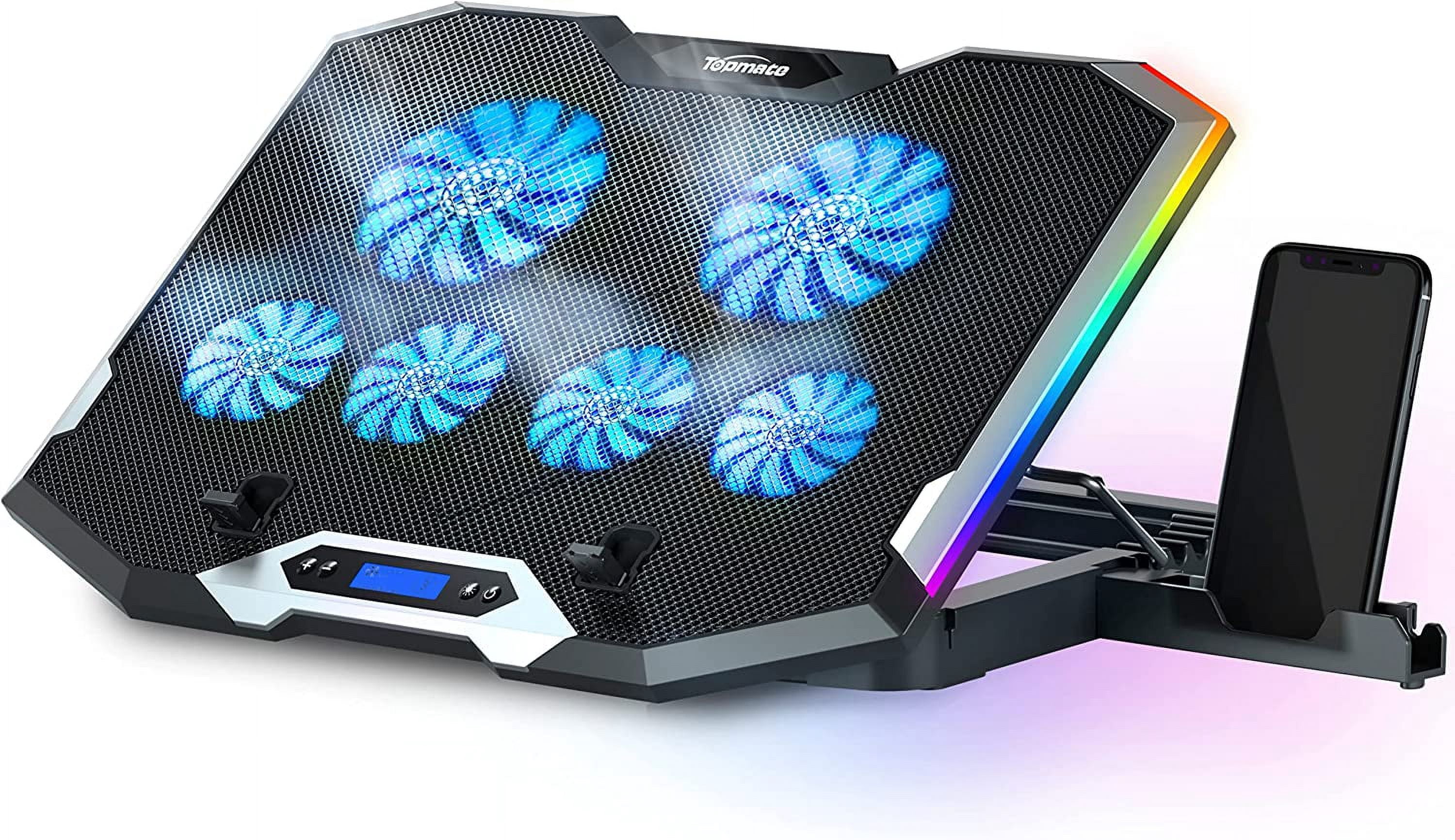 C11 Laptop Cooling Pad RGB Gaming Notebook Cooler, Laptop Fan Stand ...