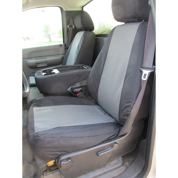 Durafit Covers C1123 Black, Twill, Adjustable Headrest, Front Bucket Seat Covers, 2 Pieces
