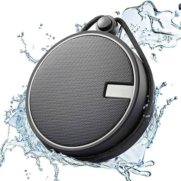 C12 IPX7 Waterproof Shower Bluetooth Speaker, Portable Small Speaker, Speakers Bluetooth Wireless Loud Clear Sound Support TF Card Suction Cup for Kayak Canoe Beach Gift (Black)