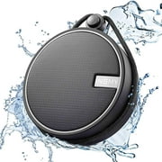 C12 IPX7 Waterproof Shower Bluetooth Speaker, Portable Wireless Outdoor Speaker with HD Sound, Support TF Card, Suction Cup for Home, Pool, Beach, Boating, Hiking 12H Playtime (Black)