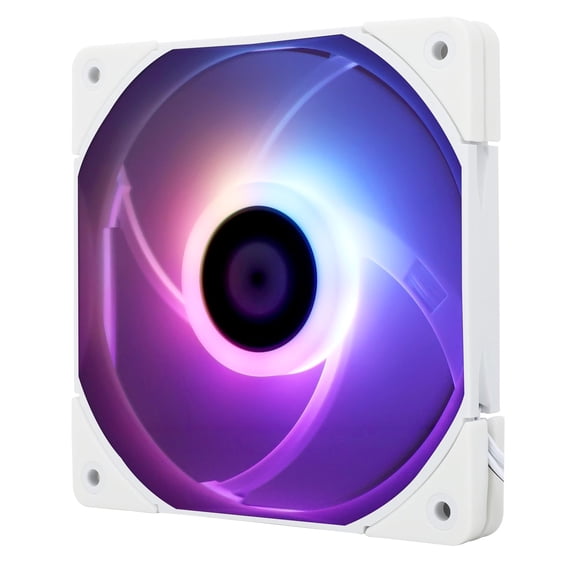 C12015W-S CPU Fan Computer case Quiet 4pin PWM ARGB PC Fan, 15mm Slimline Cooler 120mm Cooling Fan(White)