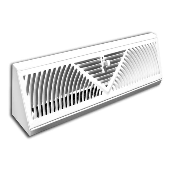 C120SW White Powder Coated True Aire Baseboard Diffuser Heavy Steel Construction, 24 Inch
