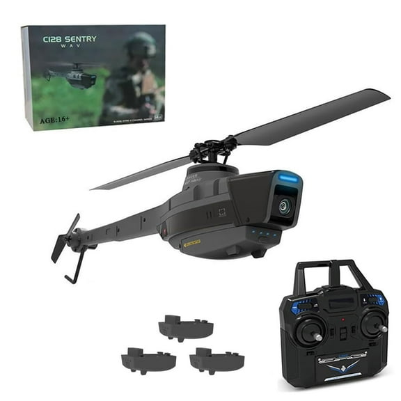 C128 Scout Drone with 1080P Camera - Military Grade Remote Control Helicopter for Aerial Reconnaissance, 2.4G 4CH, 6-Axis Gyro, Ideal for Adults and Beginners (Includes 3 Batteries)