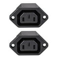 thumbnail image 1 of C13 Panel Mount Plug Adapter 250V AC 10A 3 Pins  IEC Inlet Module Plug Power Connector Socket Straight 2 pcs, 1 of 5
