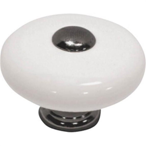 C133WH/CH35 Knob Cabinet 1.38 in. - White & Chrome