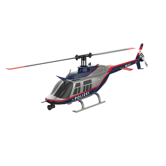 C138 Bell206 RC Helicopter, 1:33 Scale Flybarless Single-Rotor Remote Control Helicopter with 6-Axis Gyro & Optical Flow, 2.4G 6CH RC Aircraft Brushless Motor with One Click Roll Takeoff and Landing