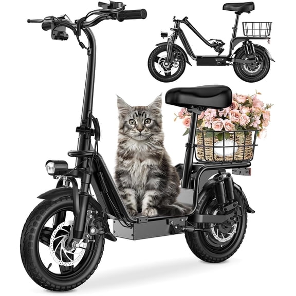 INSDRGN Electric Scooter for Adults with Seat, High Performance Foldable E-Scooter with 750W Motor, 20MPH, 28 Mile Range, 330lbs Max Load, UL2272