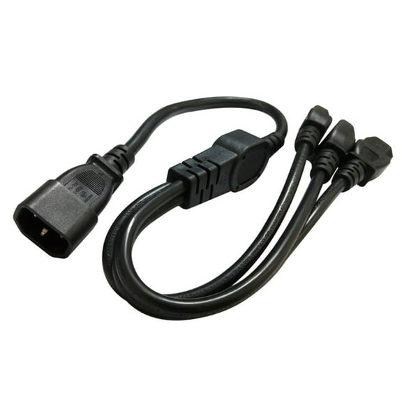 C14 Male Input C13 Female Triple Output Power Cord Splitters Adapter Cable Line for Computer UPS Power Server Cabinet