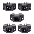 thumbnail image 1 of C14 Panel Mount Plug Adapter AC 250V 10A/15A 3 Pins IEC Inlet Module Plug Power Connector Socket Right Angle 5 pcs, 1 of 3