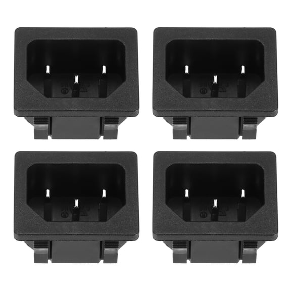 C14 Panel Mount Plug Adapter AC 250V 10A 3 Pins IEC Inlet Plug Power Connector Socket Straight 4Pcs