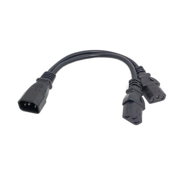 C14 Power Cable Single C14 to Dual C13 5-13R Short Power Y Type Splitter Adapter Cable Cord for Computer Display projector 0.3m