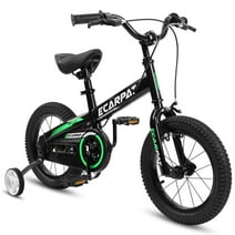 C16112A Kids' Bike 16 Inch Wheels, 1-Speed Boys Girls Child Bicycles For 4-7 Years, With Removable ing Wheels Baby Toys, Coaster+V Brake
