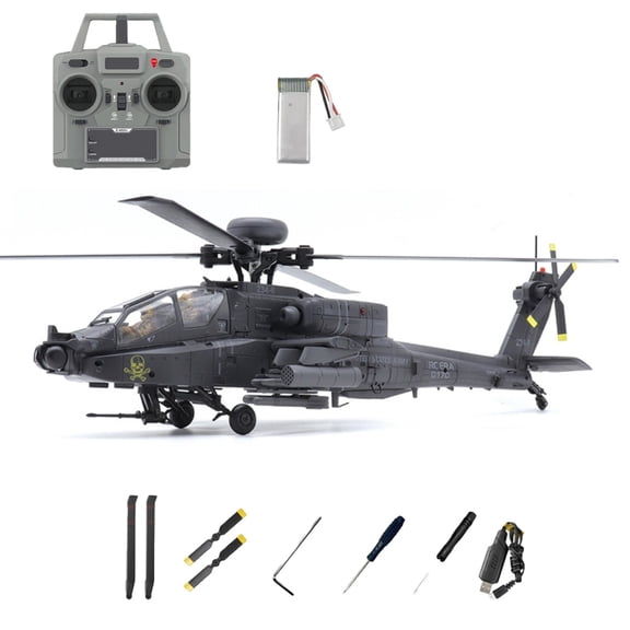 C170 1/48 RC Helicopter for Adults, 6CH Flybarless Military Remote Control Helicopter with Optical Flow Positioning, TOF Height Hold, Brushless Motor, One-Key 3D Inverted Flight – RTF