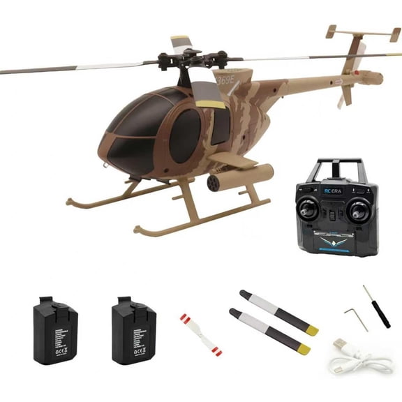 C184 MD500 100 Size RC Helicopter with One Key Takeoff/Landing, 2.4G 4CH 6-Axis Gyro Altitur Control RC Aircraft With Optical Flow Positioning & Upgraded Transmitter - RTF