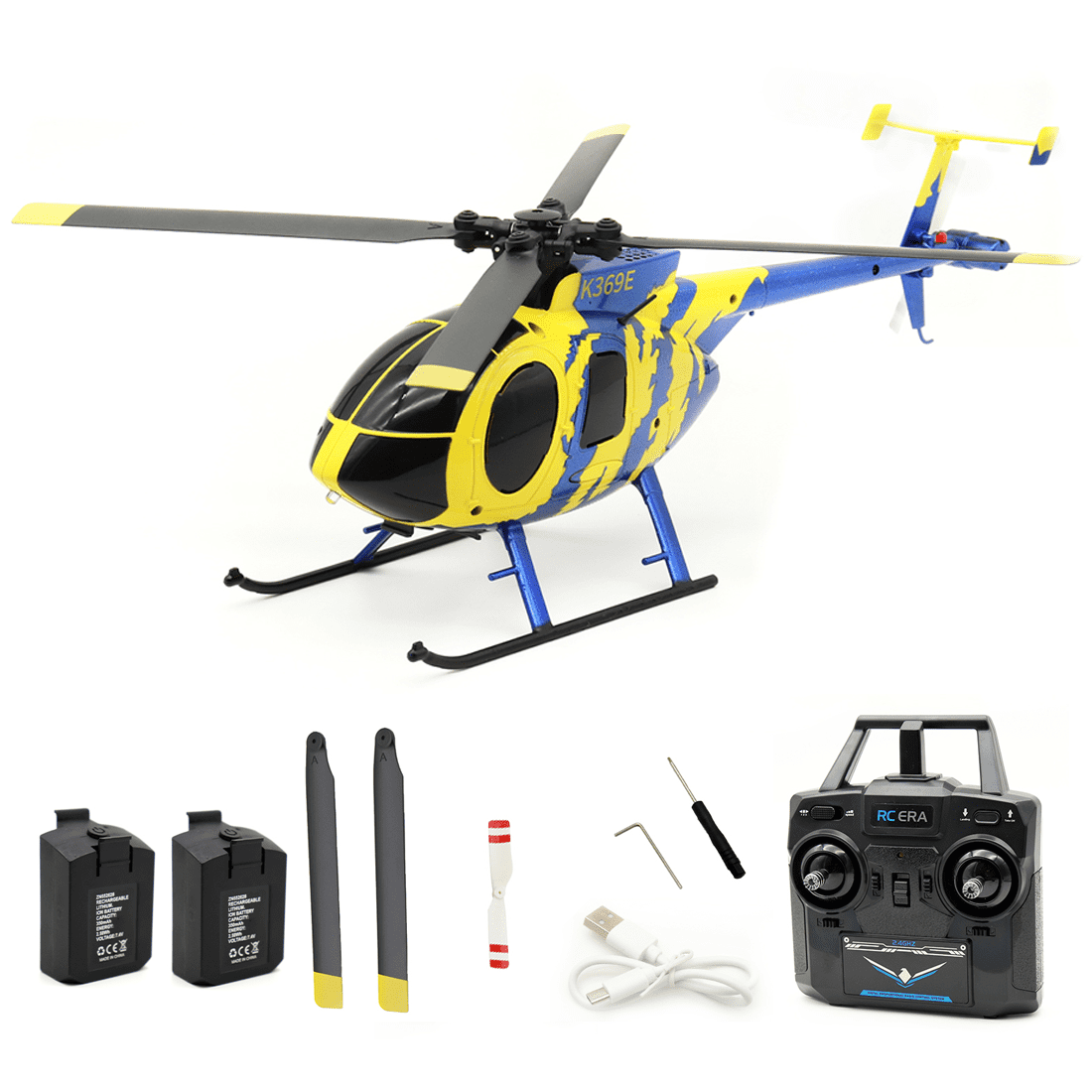 C184 RC Helicopter 2.4G 4CH No Tail Rotor with 6-Axis Gyroscope, Altitude Hold & Optical Flow for Adults