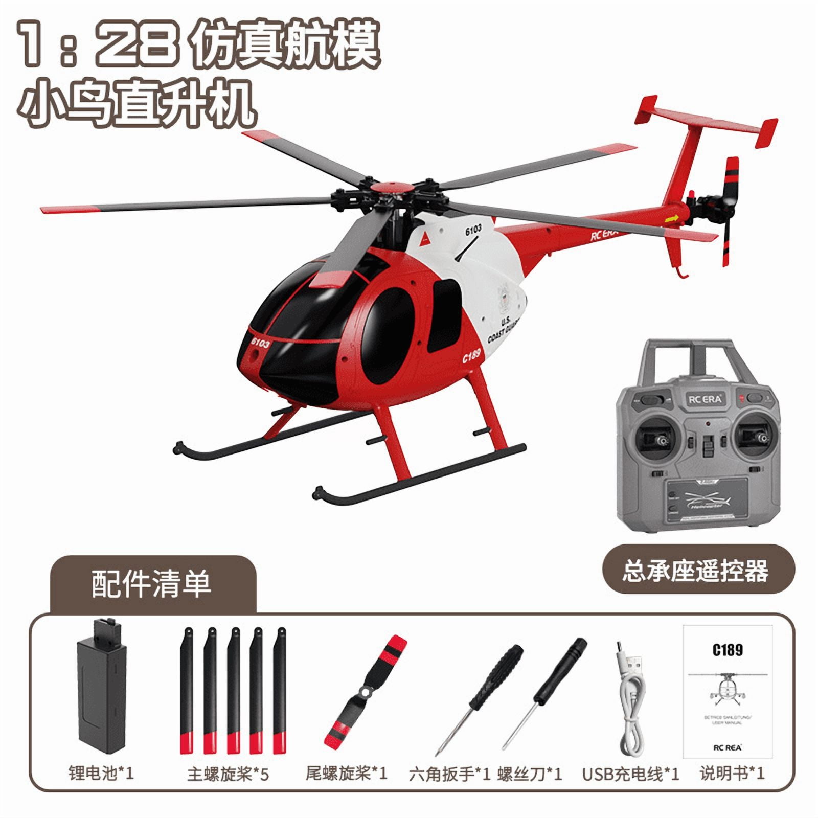 C189 Bird-Scale RC Helicopter - 200M Range, Auto Hover, Crash Resistant, 10 Min Flight, Beginner Friendly with 2.4G Remote