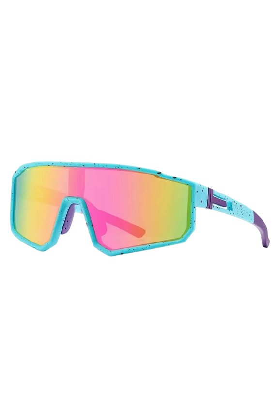 C19 Outdoor Oversized Sunglasses, One-Piece Cycling Sports Glasses with Windproof Design for Driving, Hiking, Mountaineering - Teal Color