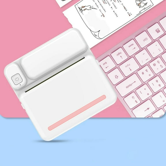 C19 Portable Mini Pocket Printer, Bluetooth Wireless Inkless Thermal Printing, 1 Roll Paper, Label Maker, Prints Notes, Stickers, Photos, Rechargeable, 1200mAh