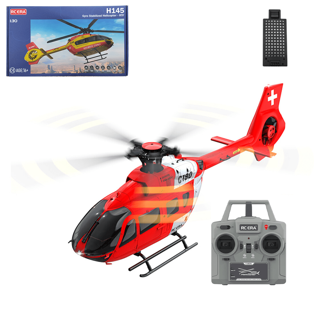 C190 H145 RC Helicopter for Adults, 1/30 Scale 2.4G 6CH Single-Rotor Remote Control Helicopter, 6-Axis RC Aircraft with Altitude Hover & Optical Flow Positioning