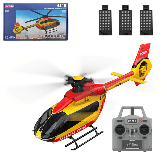 C190 H145 RC Helicopter with Dual Brushless Motors & Metal Servo, 1/30 Scale 2.4G 6CH 6-Axis Gyro Single-Rotor RC Helicopter with Altitude Hold & Optical Flow Positioning - RTF