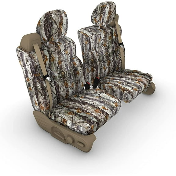 C1999 2003-2007 Chevy Silverado, Avalanche and GMC Sierra Front Captain Chairs With Dual Electric Seats with Seat Belts in Camo Endura