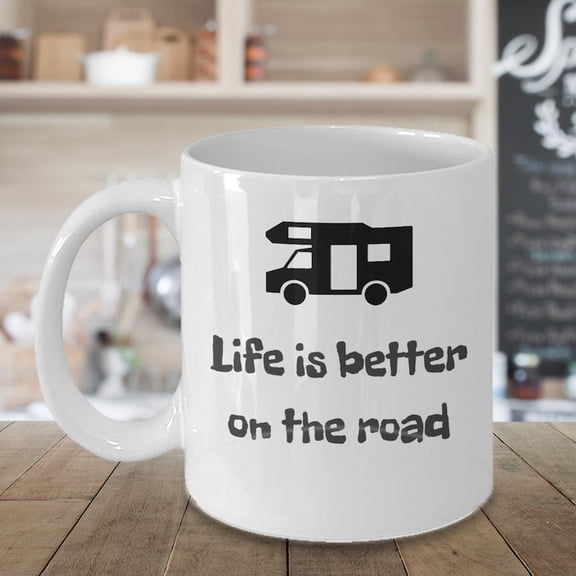 C1Amping coffee mug L1ife if better on the road C1Ampers cup gift rv tent outdoor accesS1ories