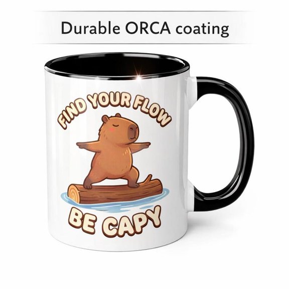 C1Apybara Yoga Coffee Mug, Funny Meditation Gift
