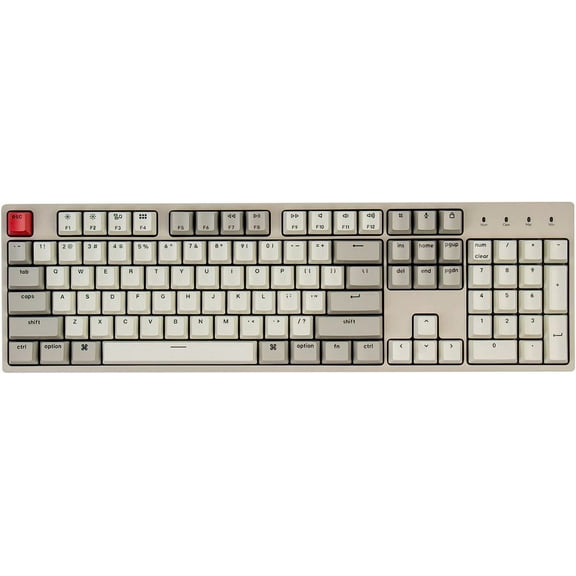 C2 Full Size Wired Mechanical Keyboard Compatible with Mac, Brown Switch, 104 Keys ABS Retro Color Keycaps Gaming Keyboard for Windows, USB-C Type-C Braid Cable