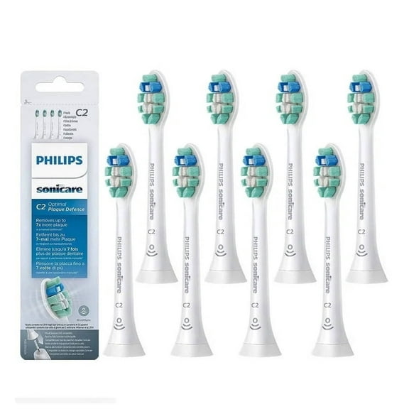C2 Optimal Plaque Control Replacement Toothbrush Heads, Compatible with PhilipsSonicare HX9024/65 Electric Soft Toothbrush Replacement Brush Head, 8 Pack,White