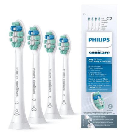 C2 Optimal Plaque Control Sonic Toothbrush Head Replacement Brush Heads Compatible with Sonicare Protective Clean Electric Toothbrush,White,HX9024,Pack of 4