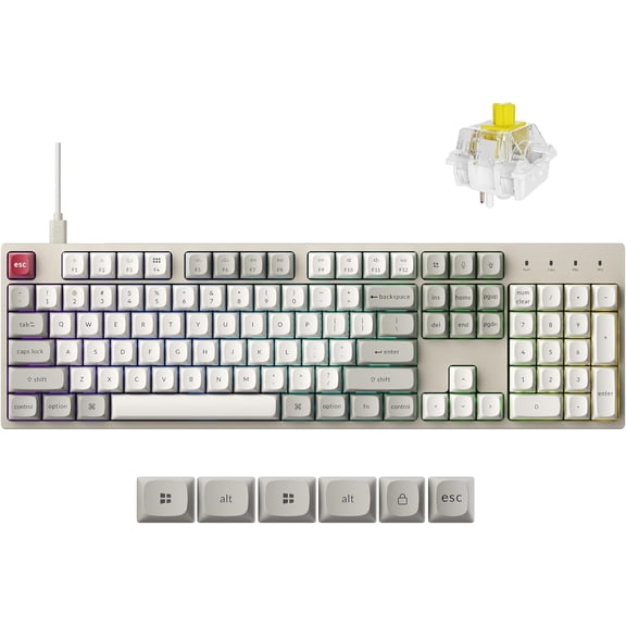 C2 Pro Wired Mechanical Keyboard with 8K Hz Polling Rate, Full Size Custom RGB Backlit Hot-Swappable, Non-Shine Through PBT Keycaps Compatible with Mac Windows Linux