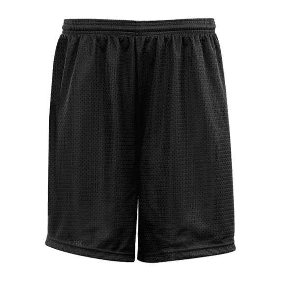 C2 Sport 5107 Mesh 7" Short Elastic Waistband Polyester Double needle hem Black, (Men)
