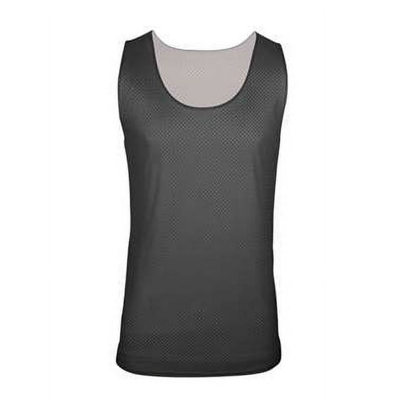 C2 Sport B58485094 Mens Reversible Mesh Tank Top, Graphite & White - Medium